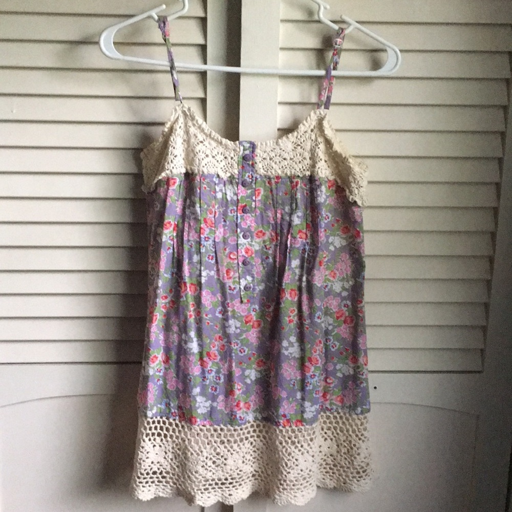 Floral and Lace Tank Top